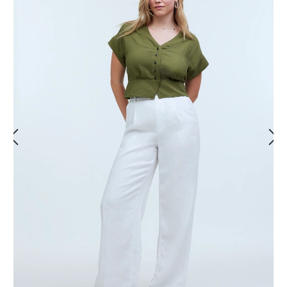 Madewell Drapey Banded-Bottom Button-Down top